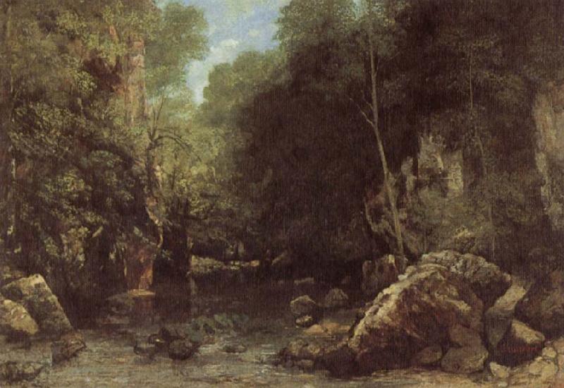 Courbet, Gustave The Shaded  stream France oil painting art